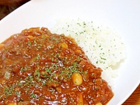 超簡単!!ひき肉と大豆のトマトカレー